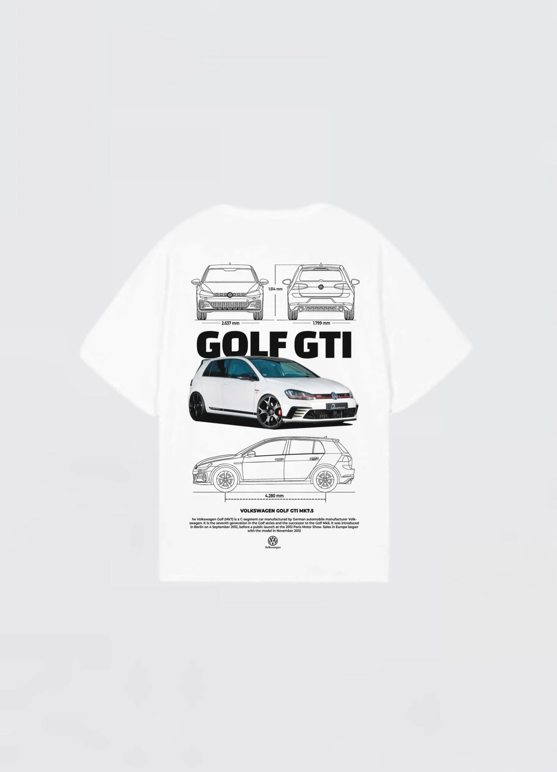 Volkswagen Golf GTI Oversized T-shirt Off - white - Strells