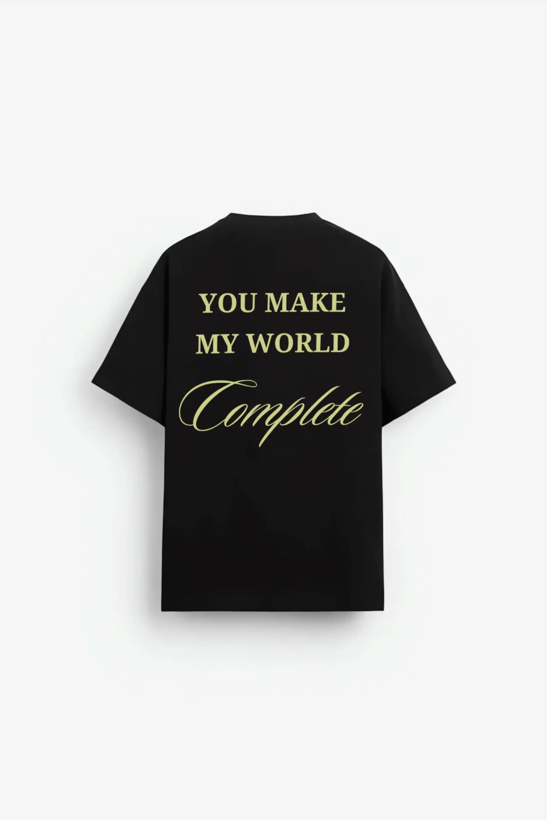 You Make My World Complete Ovesrsized T-shirt Black - Strells